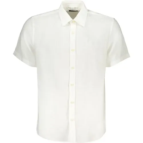 Short-Sleeve Linen Shirt with Embroidery , male, Sizes: S, XL, M, L - North Sails - Modalova