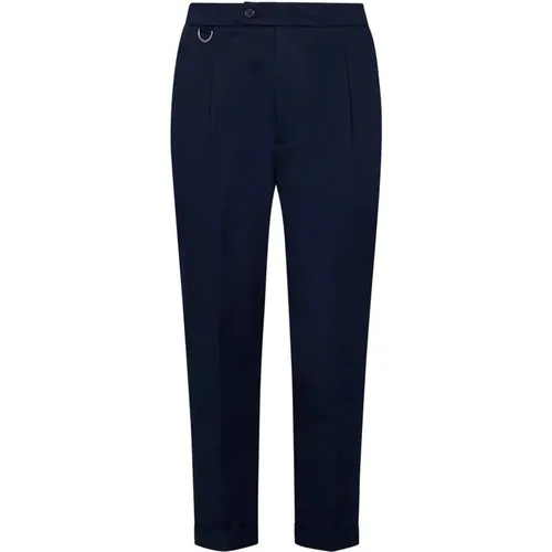 Blaue Stretch-Baumwollhose,Slim-fit Trousers - Low Brand - Modalova
