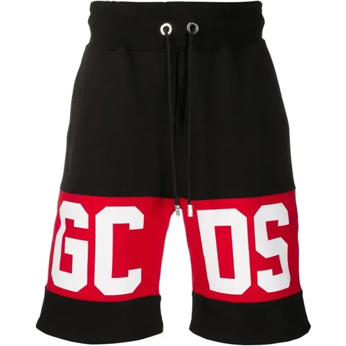 Schwarze Baumwoll-Casual-Sweatshorts - GCDS - Modalova