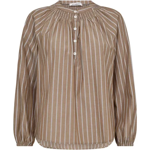 Striped Blouse with Puff Sleeves , female, Sizes: XS, XL, S, M, L - Co'Couture - Modalova