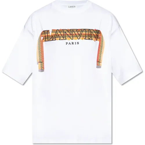 T-shirt with logo , male, Sizes: XL, L, M - Lanvin - Modalova