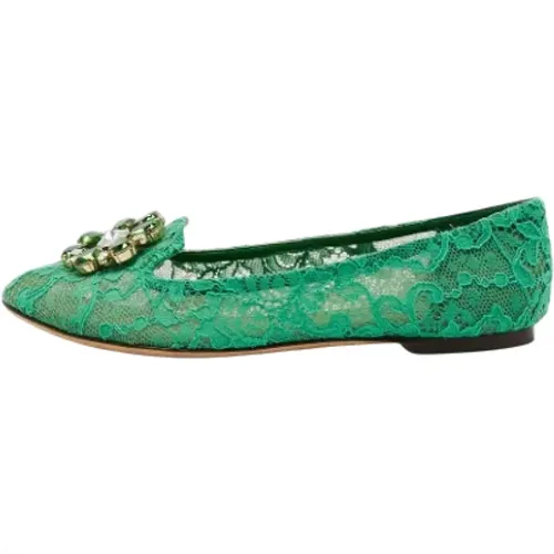 Pre-owned Lace flats , female, Sizes: 7 UK - Dolce & Gabbana Pre-owned - Modalova