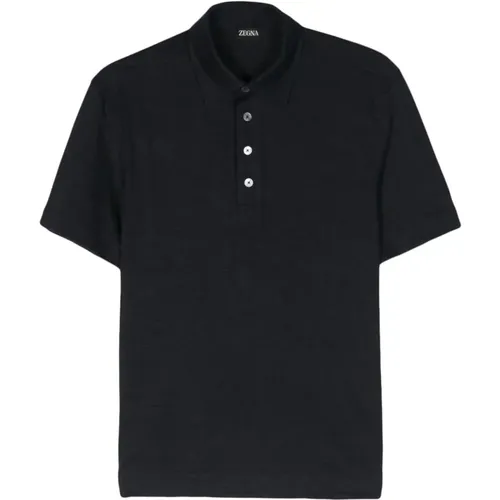 Cotton Polo Shirt with 4 Buttons , male, Sizes: M - Ermenegildo Zegna - Modalova