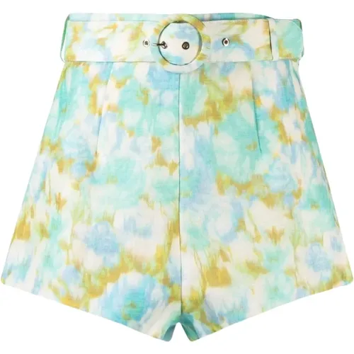 Printed belted shorts , female, Sizes: M, XS - Zimmermann - Modalova