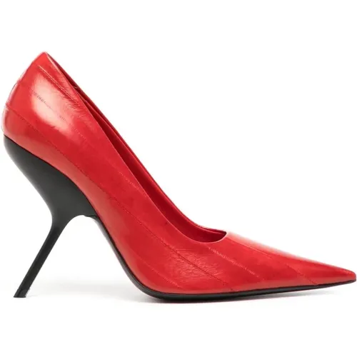 Scarlet Leather Pumps with 105mm Heel , female, Sizes: 4 1/2 UK - Salvatore Ferragamo - Modalova