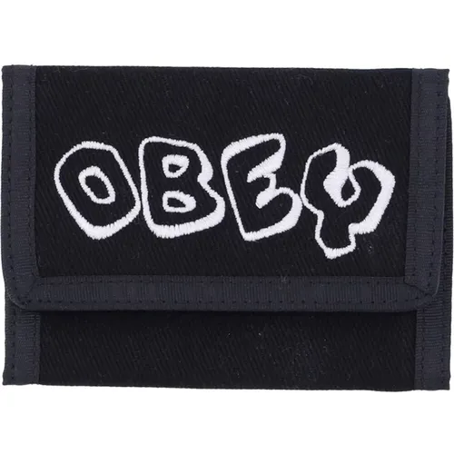 Canvas Tri Fold Geldbörse Schwarz - Obey - Modalova