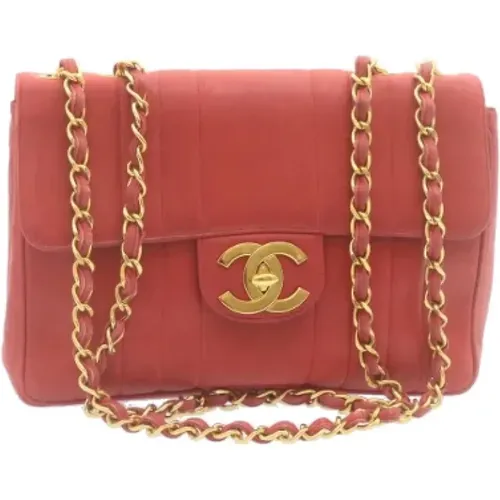 Gebrauchte Rote Leder Chanel Flap Tasche - Chanel Vintage - Modalova