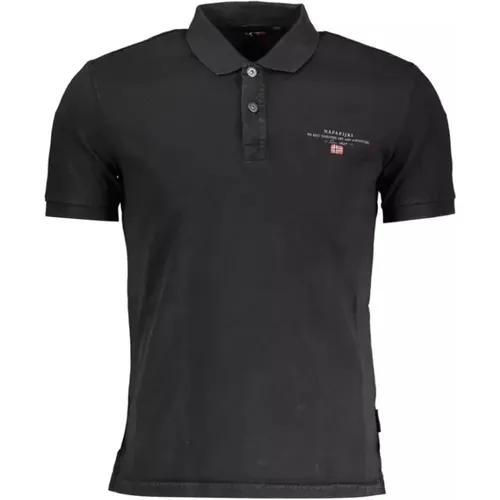 Schwarzes besticktes Poloshirt , Herren, Größe: XL - Napapijri - Modalova