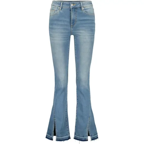 Bootcut-Jeans mit hohem Bund und Schlitz , Damen, Größe: W26 - Raizzed - Modalova