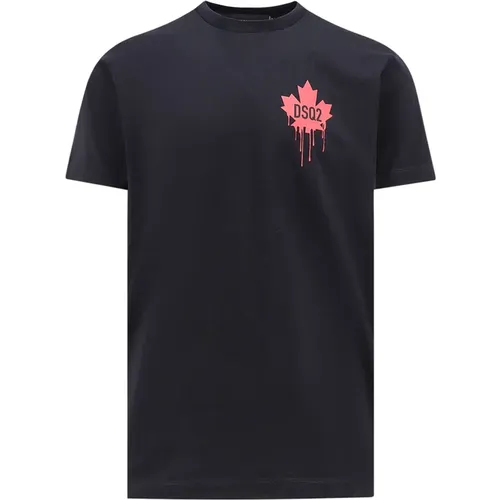 Logo Print Cotton T-Shirt , male, Sizes: L - Dsquared2 - Modalova