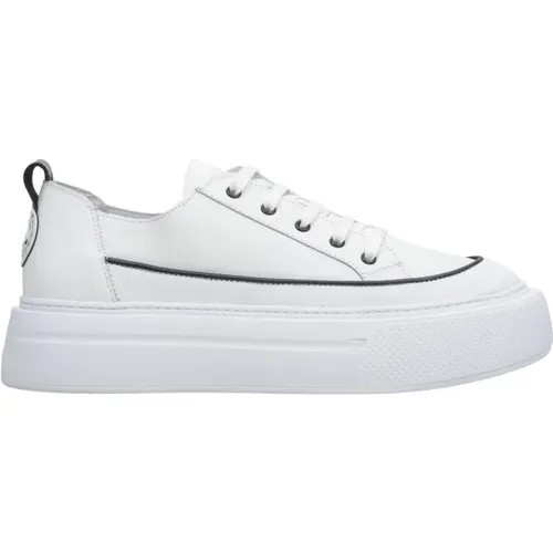 Weiße Low-Top-Ledersneakers für Damen Er00113496 , Damen, Größe: 37 EU - Estro - Modalova