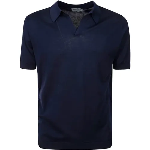 Cotton Polo Shirt with V-Neck , male, Sizes: S, 2XL - John Smedley - Modalova