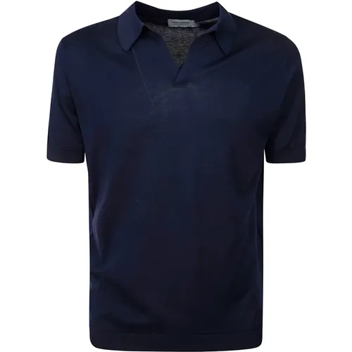 Cotton Polo Shirt with V-Neck , male, Sizes: S, XL, 2XL, M - John Smedley - Modalova