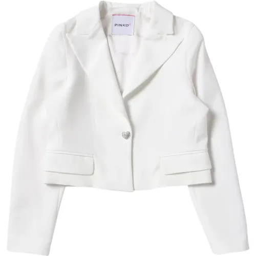 Cropped Jacket with Embroidered Logo , female, Sizes: 2XL, XL - pinko - Modalova