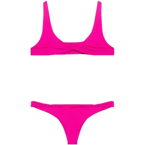 Fuchsia Dreieck Cup Beachwear Set , Damen, Größe: S - The Attico - Modalova