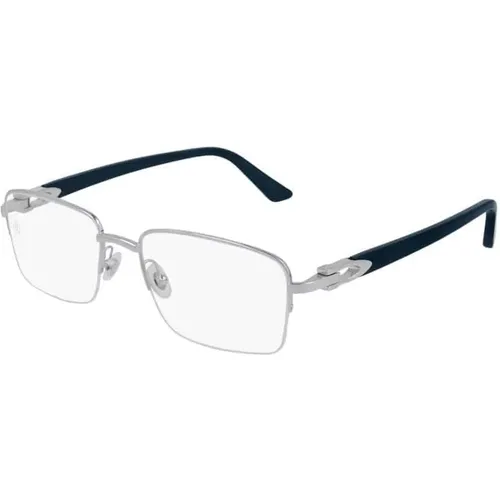 Silberblaue Transparente Brille - Cartier - Modalova