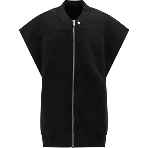 Schwarzer Asymmetrischer Reißverschluss-Sweatshirt Hergestellt in Italien , Herren, Größe: XL - Rick Owens - Modalova