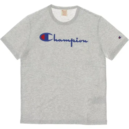 Heather Crewneck Tee , male, Sizes: M, L, XL - Champion - Modalova