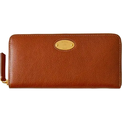 Plaque 8 CC Zip Purse Oak , female, Sizes: ONE SIZE - Mulberry - Modalova