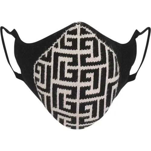 Baumwollmaske mit Monogramm , Damen, Größe: ONE Size - Balmain - Modalova