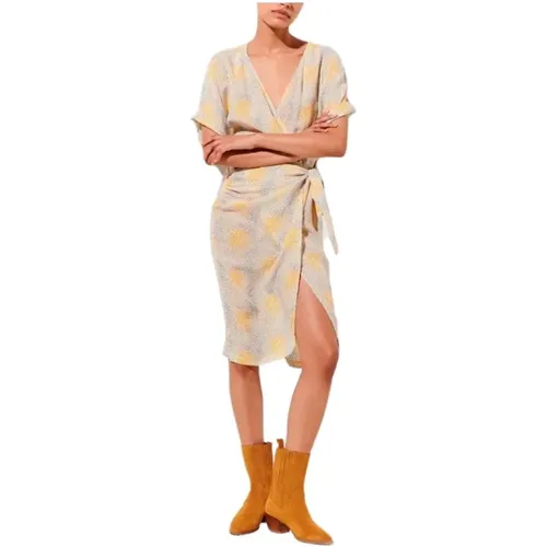 Sista Sari printed wrap midi dress - Sessun - Modalova