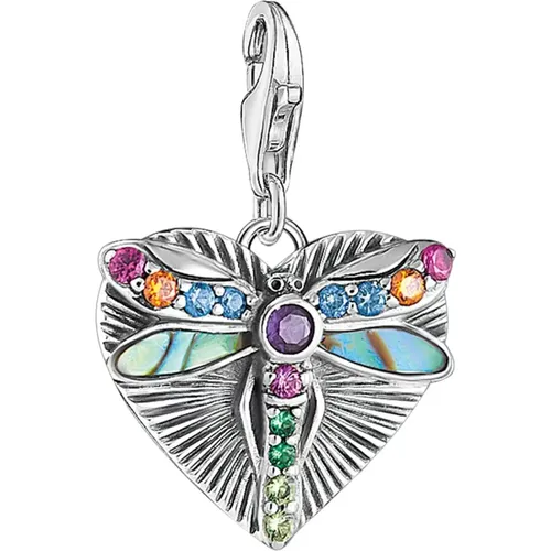 Heart Charm with Dragonfly Design , female, Sizes: ONE SIZE - Thomas Sabo - Modalova