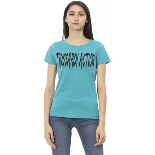 Chic Light Short Sleeve T-Shirt with Front Print , female, Sizes: L, XL, S, XS, 2XL, M - Trussardi - Modalova