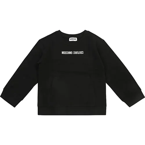 Kinder Schwarzer Pullover Besticktes Logo - Moschino - Modalova