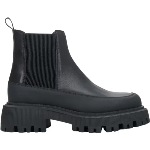 Schwarze Naturleder Damen Stiefeletten Er00111793 , Damen, Größe: 36 EU - Estro - Modalova