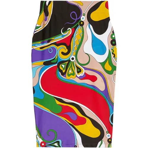 Purple Abstract Pattern Pencil Skirt , female, Sizes: L, S, M - EMILIO PUCCI - Modalova