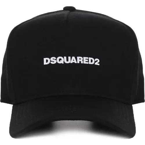 Schwarze Baumwollhüte mit Besticktem Logo - Dsquared2 - Modalova