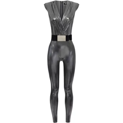 Belted Jumpsuit , female, Sizes: S, L, M - Elisabetta Franchi - Modalova