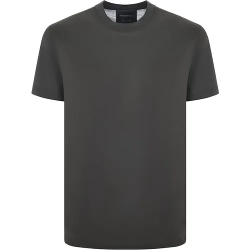 Logo T-Shirt aus Lyocell und Baumwolle,Herren Logo T-Shirt aus Lyocell und Baumwolle - Emporio Armani - Modalova