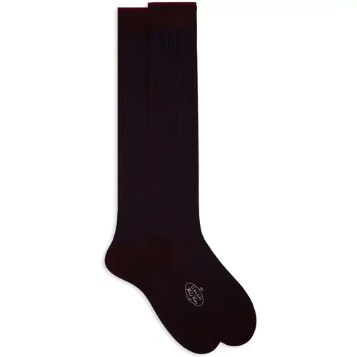 Herren lange burgunder Twin-Rib-Baumwollsocken - Gallo - Modalova