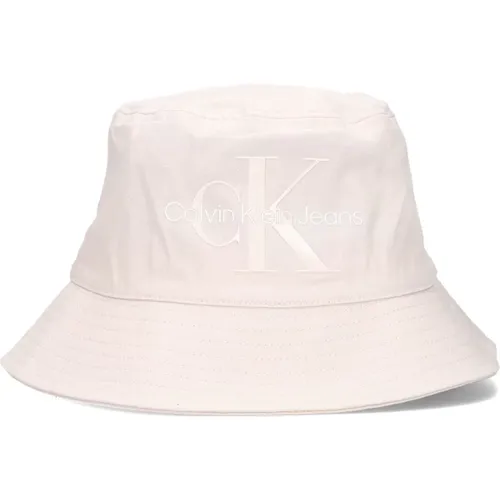 Monogram Bucket Hat Rosa Textil , Damen, Größe: ONE Size - Calvin Klein - Modalova