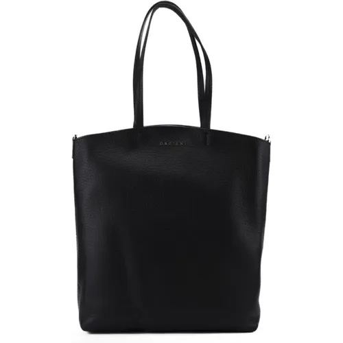 Schwarze Leder Shopper Tasche , Damen, Größe: ONE Size - Orciani - Modalova