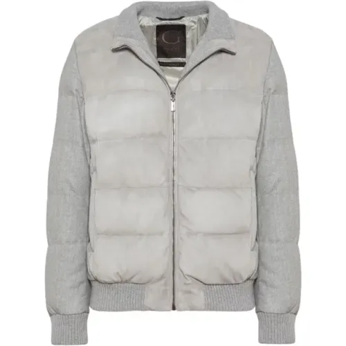 Luxury Suede and Quilted Bomber Jacket , male, Sizes: XL, 3XL, 5XL, 4XL, 2XL - Gimo's - Modalova