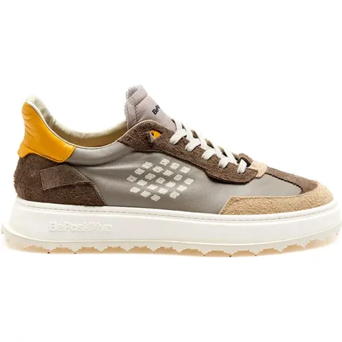 Taupe Sneakers with Leather Details , male, Sizes: 8 UK, 9 UK, 12 UK, 11 UK, 6 UK - Be Positive - Modalova