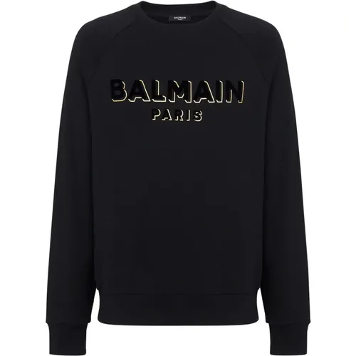 Metallic flocked sweatshirt Balmain - Balmain - Modalova