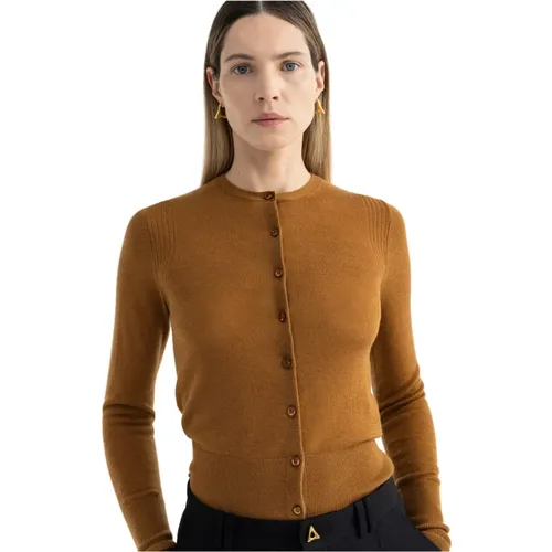 Kaschmir-Cardigan mit Tonalen Knöpfen , Damen, Größe: L - Aeron - Modalova