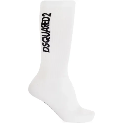 Weiße/Schwarze Socken - Dsquared2 - Modalova