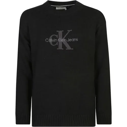 Schwarze Pullover Kollektion , Herren, Größe: M - Calvin Klein Jeans - Modalova