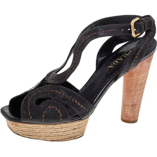 Pre-owned Leather sandals , female, Sizes: 7 UK - Prada Vintage - Modalova