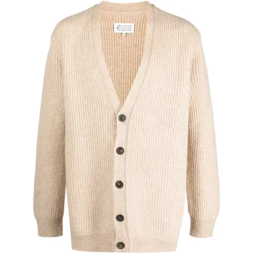 Beiger Alpaka Woll Cardigan - Maison Margiela - Modalova