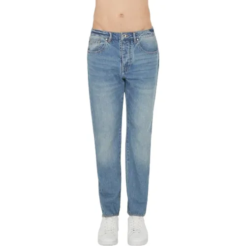 Blaue Tapered Fit Jeans Aw23 , Herren, Größe: W34 - Armani Exchange - Modalova