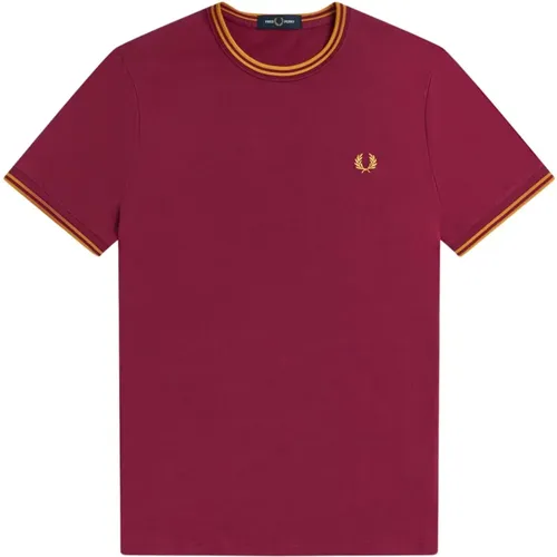 Twin Tipped Round Neck T-Shirt , male, Sizes: XL - Fred Perry - Modalova