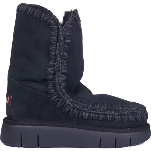 Schwarze Eskimo Bounce Maxi Stitching Stiefel , Damen, Größe: 36 EU - Mou - Modalova