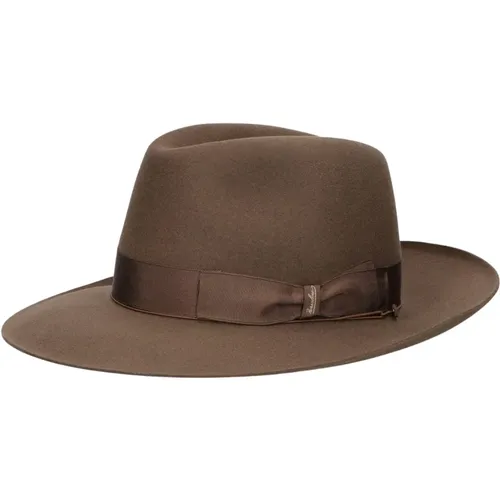 Filz breitkrempiger Hut , Herren, Größe: 57 CM - Borsalino - Modalova