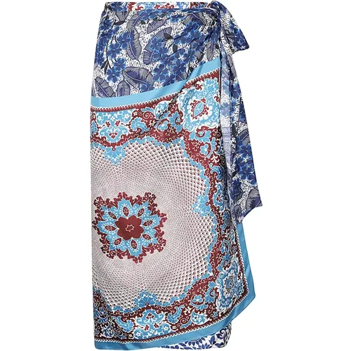 Silk midi skirt with bandana design , female, Sizes: 2XS, 3XS - Max Mara Weekend - Modalova