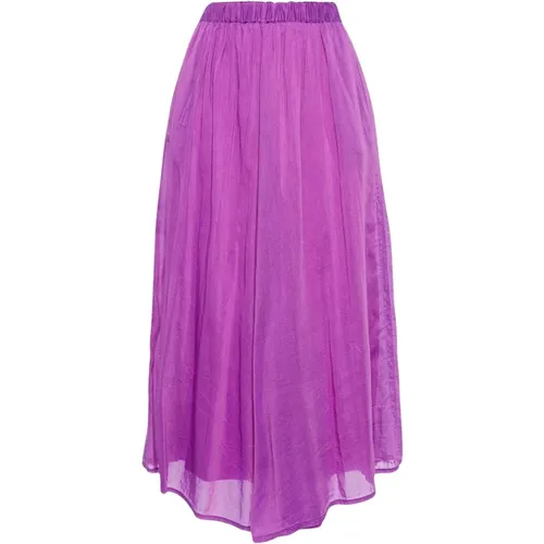 Cotton and silk elastic waist skirt , female, Sizes: S - Forte Forte - Modalova